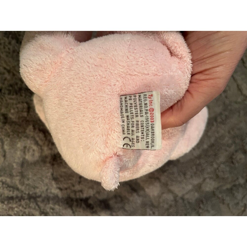 Ty Pluffies Pudder the Pink Teddy Bear Plush 9" Baby Stuffed Toy Lovie Lovey 200 - Picture 3 of 4